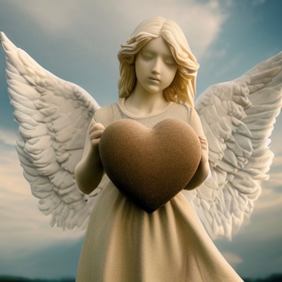 Guardian Angel Holding a Heavy Heart Keychain/Purse Chain - Picture 5 of 5